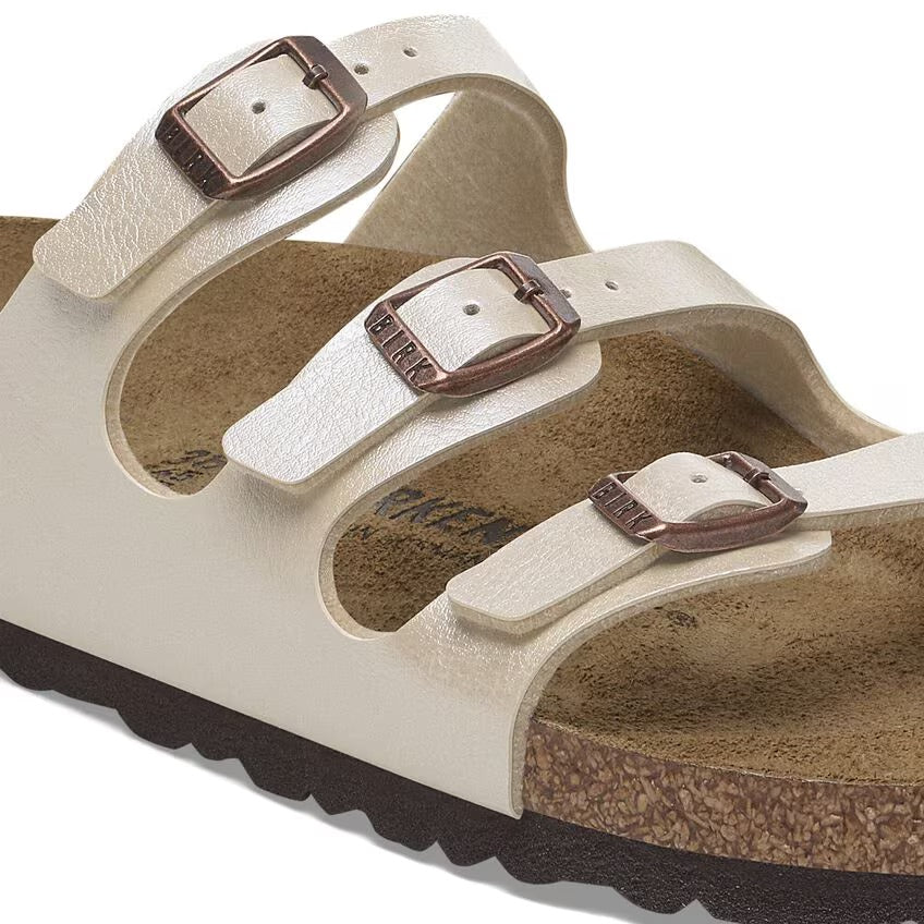 Birkenstock FLORIDA 1029777 Graceful Pearl White | Birko-Flor Largeur Régulière - Dealorys