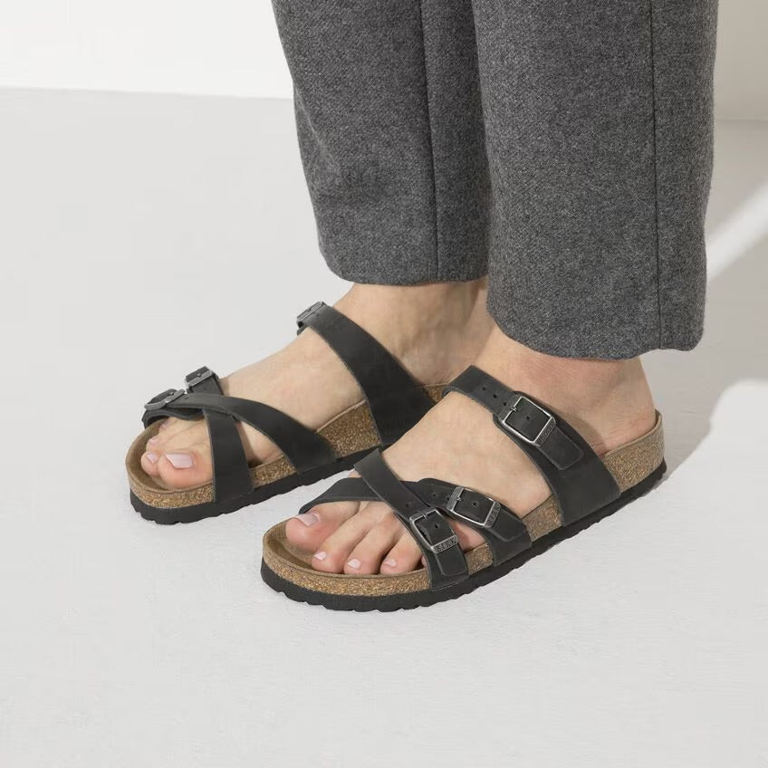 Birkenstock FRANCA 1021112 Noir | Cuir Largeur Régulière - Dealorys