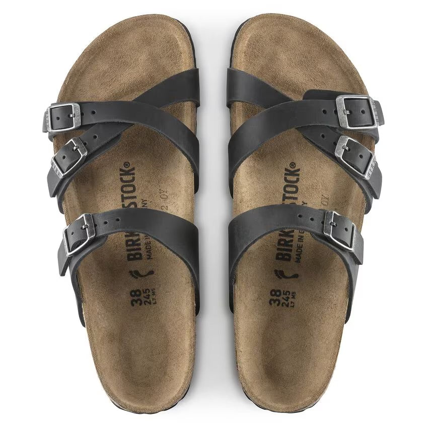 Birkenstock FRANCA 1021112 Noir | Cuir Largeur Régulière - Dealorys