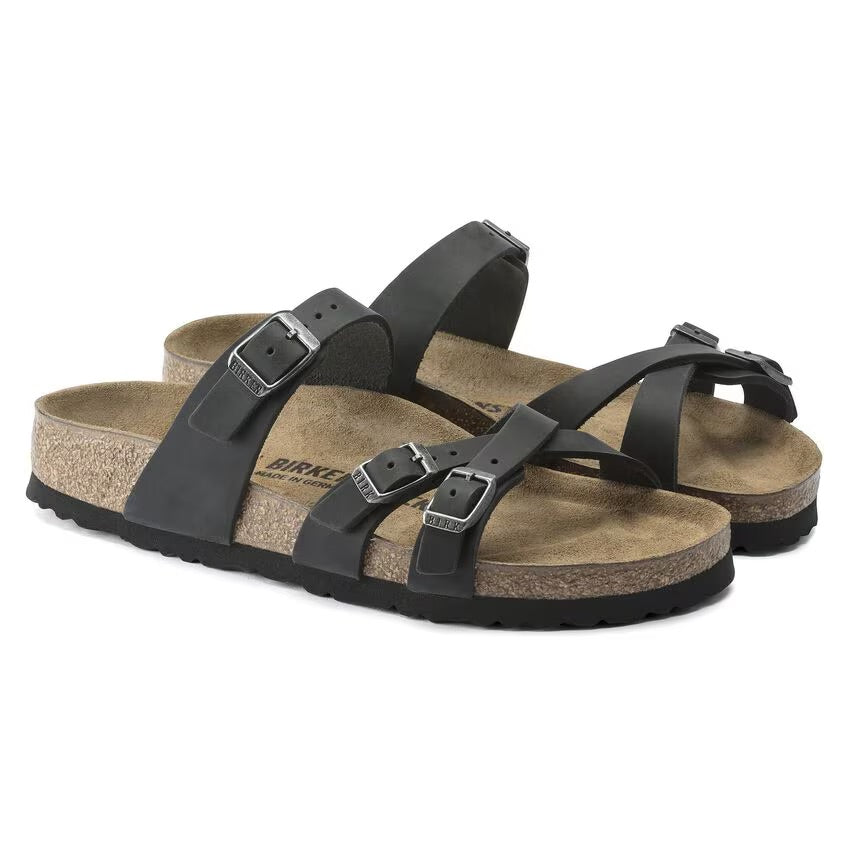 Birkenstock FRANCA 1021112 Noir | Cuir Largeur Régulière - Dealorys