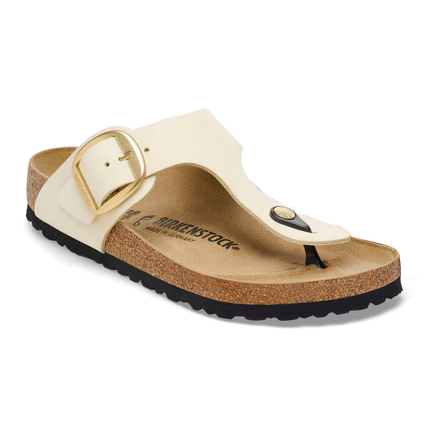 Birkenstock GIZEH BIG BUCKLE 1026580 Ecru | Nubuck Largeur Régulière - Dealorys