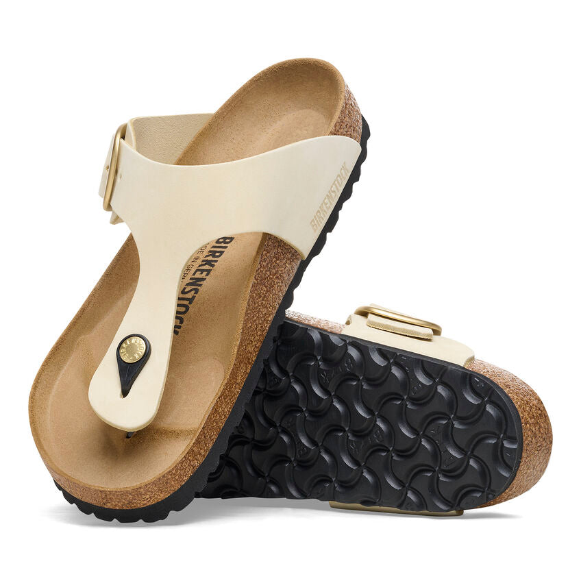 Birkenstock GIZEH BIG BUCKLE 1026580 Ecru | Nubuck Largeur Régulière - Dealorys