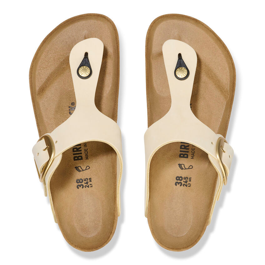 Birkenstock GIZEH BIG BUCKLE 1026580 Ecru | Nubuck Largeur Régulière - Dealorys