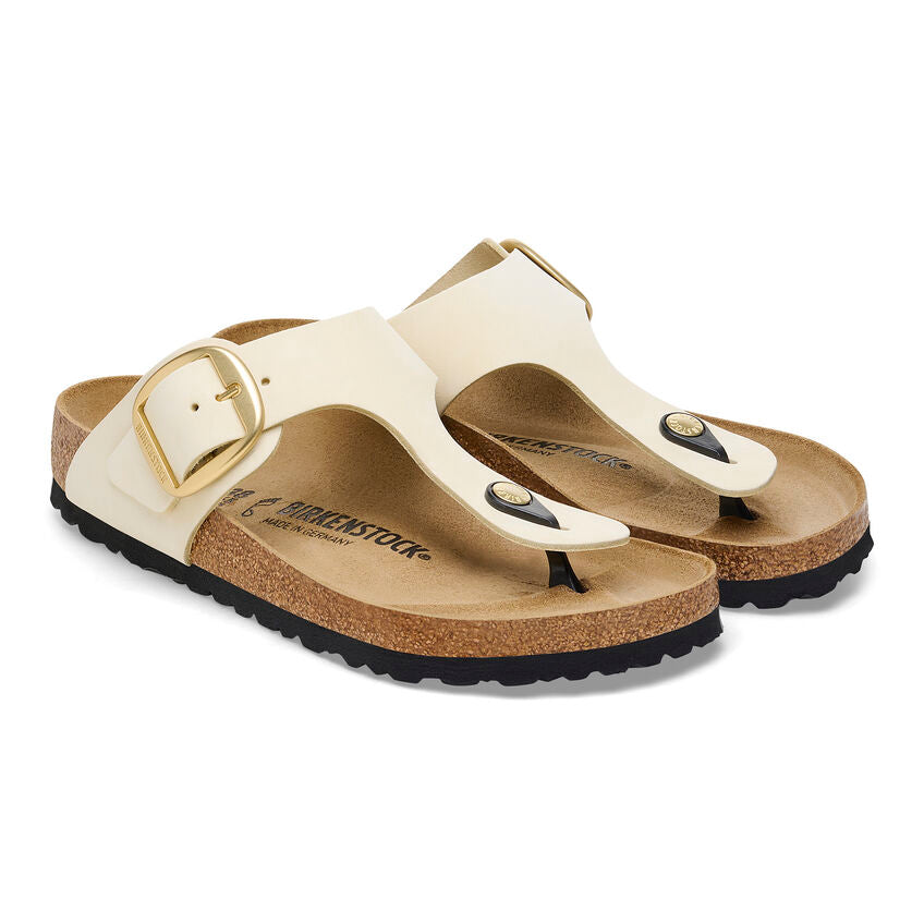 Birkenstock GIZEH BIG BUCKLE 1026580 Ecru | Nubuck Largeur Régulière - Dealorys
