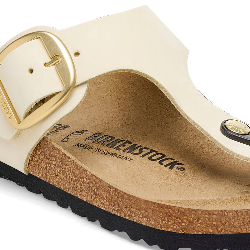 Birkenstock GIZEH BIG BUCKLE 1026580 Ecru | Nubuck Largeur Régulière - Dealorys