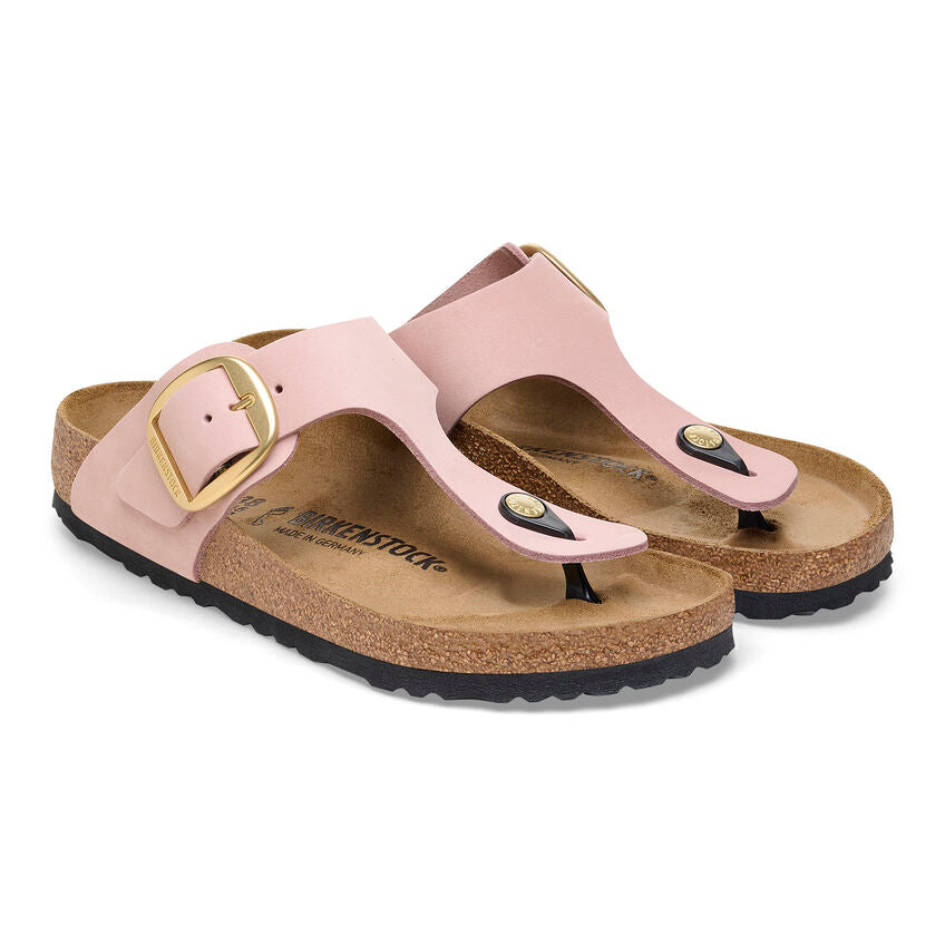 Birkenstock GIZEH BIG BUCKLE 1027095 Soft Pink | Nubuck Largeur Régulière - Dealorys