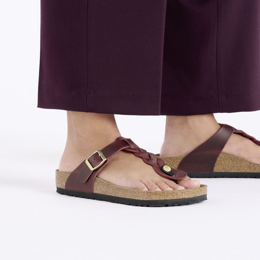 Birkenstock GIZEH BRAIDED 1027923 Zinfandel | Cuir Largeur Régulière - Dealorys