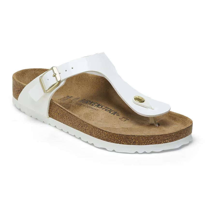 Birkenstock GIZEH 1005299 White Patent | Birko-Flor Largeur Régulière - Dealorys