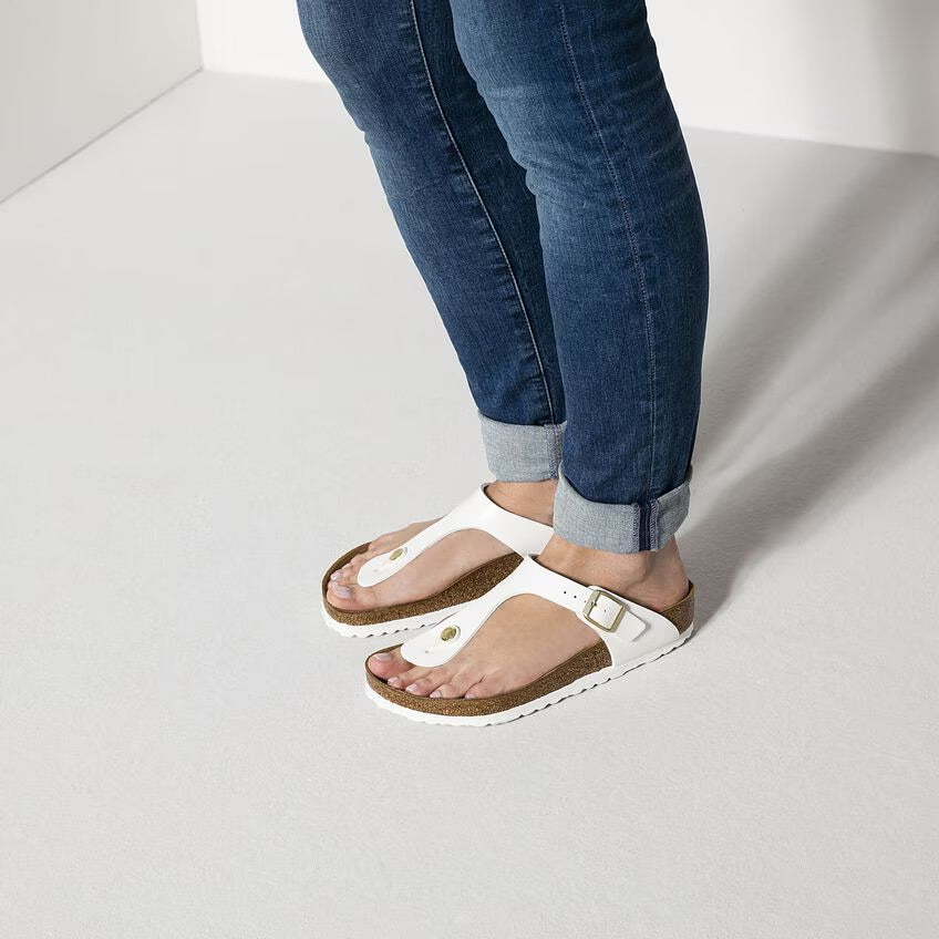 Birkenstock GIZEH 1005299 White Patent | Birko-Flor Largeur Régulière - Dealorys