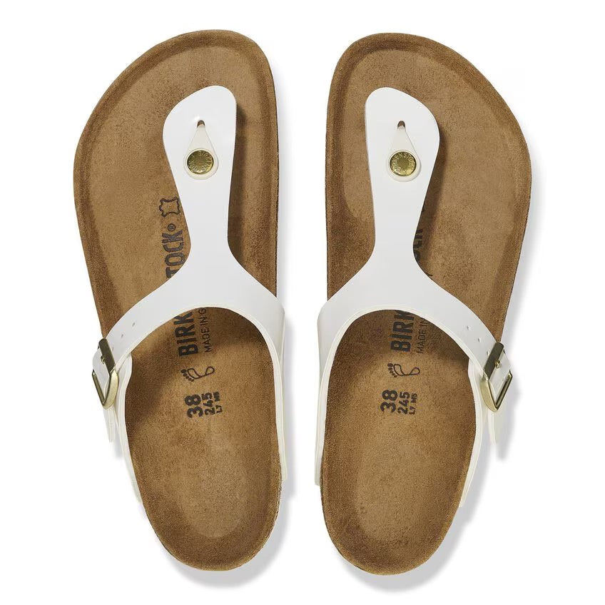 Birkenstock GIZEH 1005299 White Patent | Birko-Flor Largeur Régulière - Dealorys