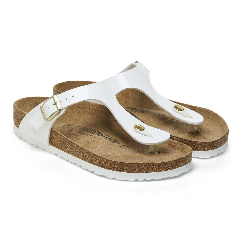 Birkenstock GIZEH 1005299 White Patent | Birko-Flor Largeur Régulière - Dealorys