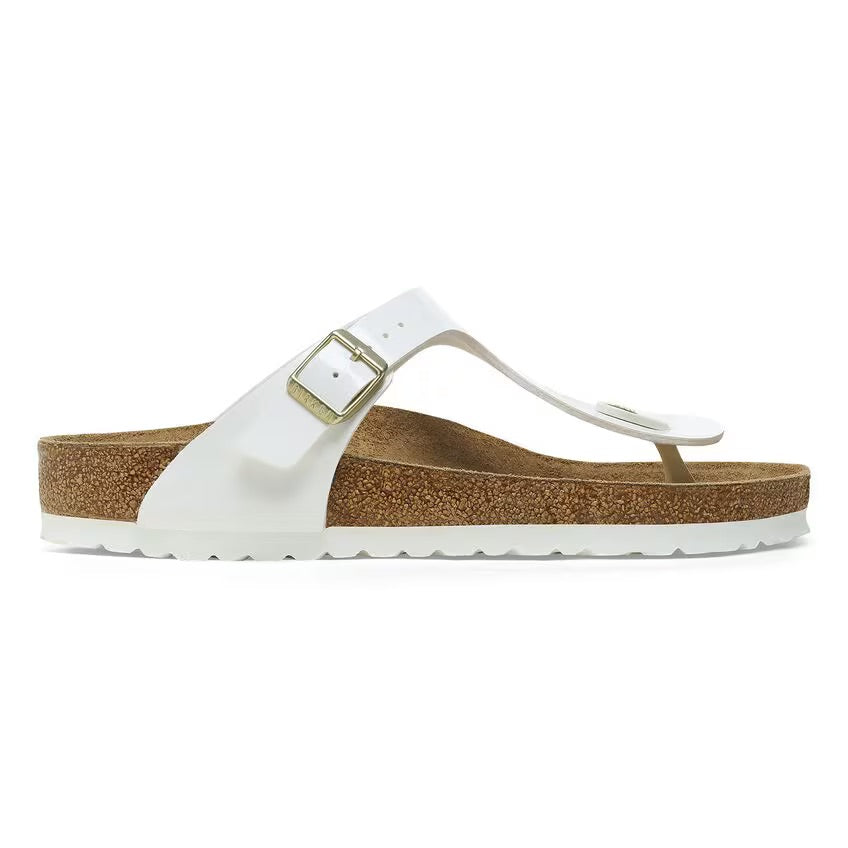 Birkenstock GIZEH 1005299 White Patent | Birko-Flor Largeur Régulière - Dealorys