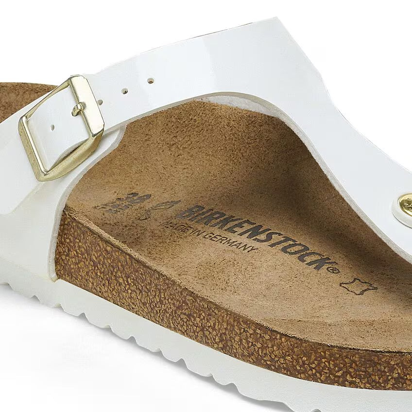 Birkenstock GIZEH 1005299 White Patent | Birko-Flor Largeur Régulière - Dealorys