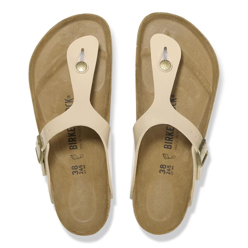 Birkenstock GIZEH 1013075 Sand Patent | Birko-Flor Largeur Régulière - Dealorys