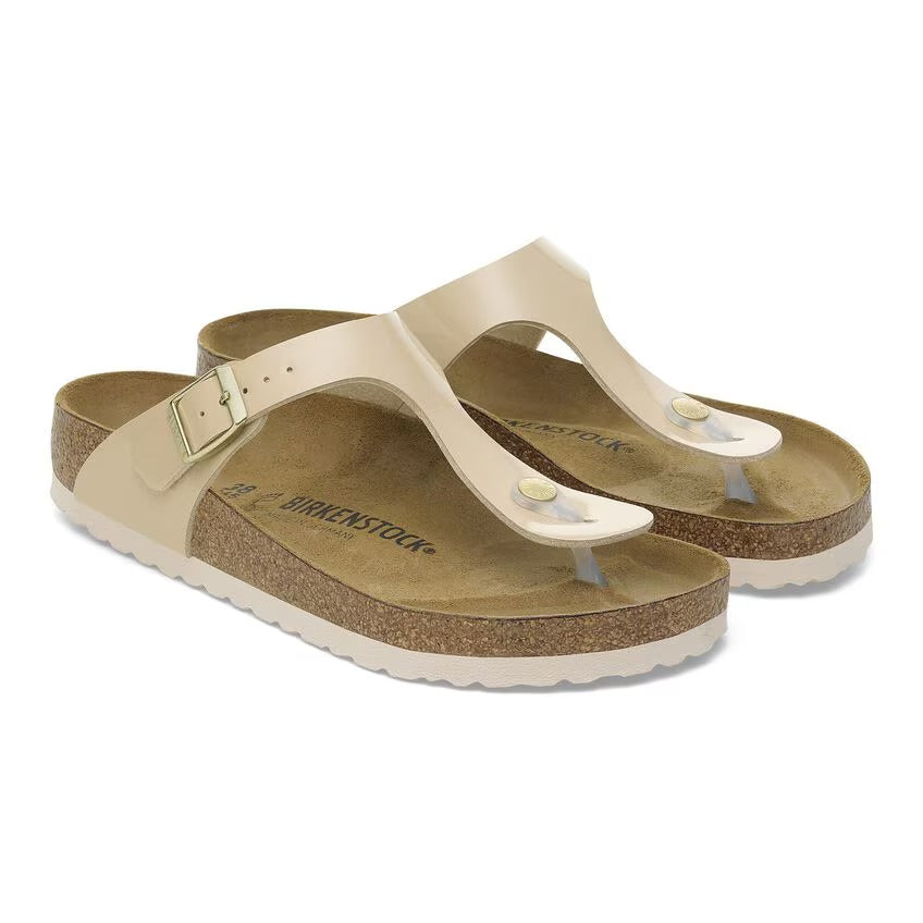 Birkenstock GIZEH 1013075 Sand Patent | Birko-Flor Largeur Régulière - Dealorys