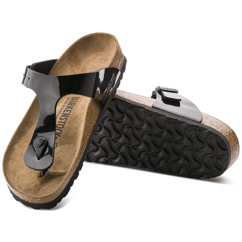 Birkenstock Gizeh 043661 Noir Patent Black Largeur Régulier - Dealorys