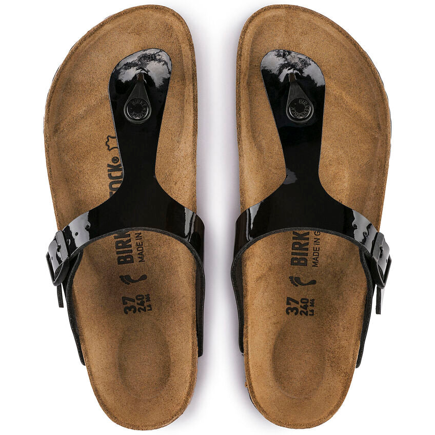 Birkenstock Gizeh 043661 Noir Patent Black Largeur Régulier - Dealorys