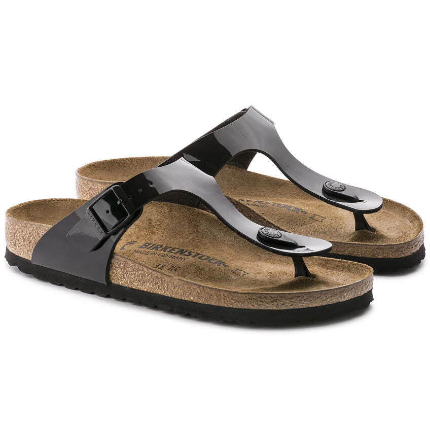 Birkenstock Gizeh 043661 Noir Patent Black Largeur Régulier - Dealorys
