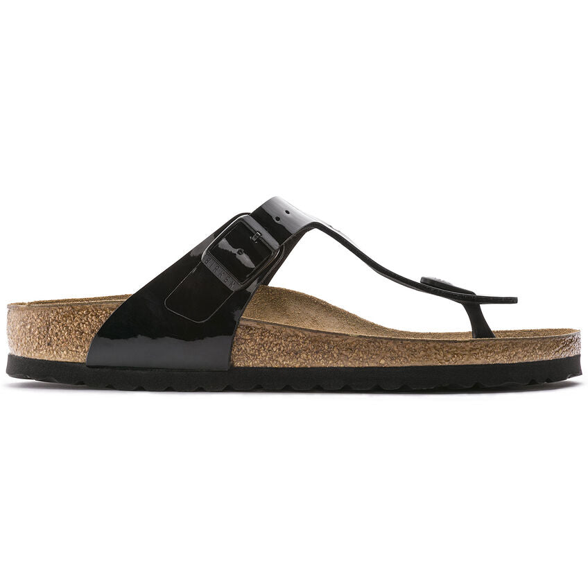 Birkenstock Gizeh 043661 Noir Patent Black Largeur Régulier - Dealorys