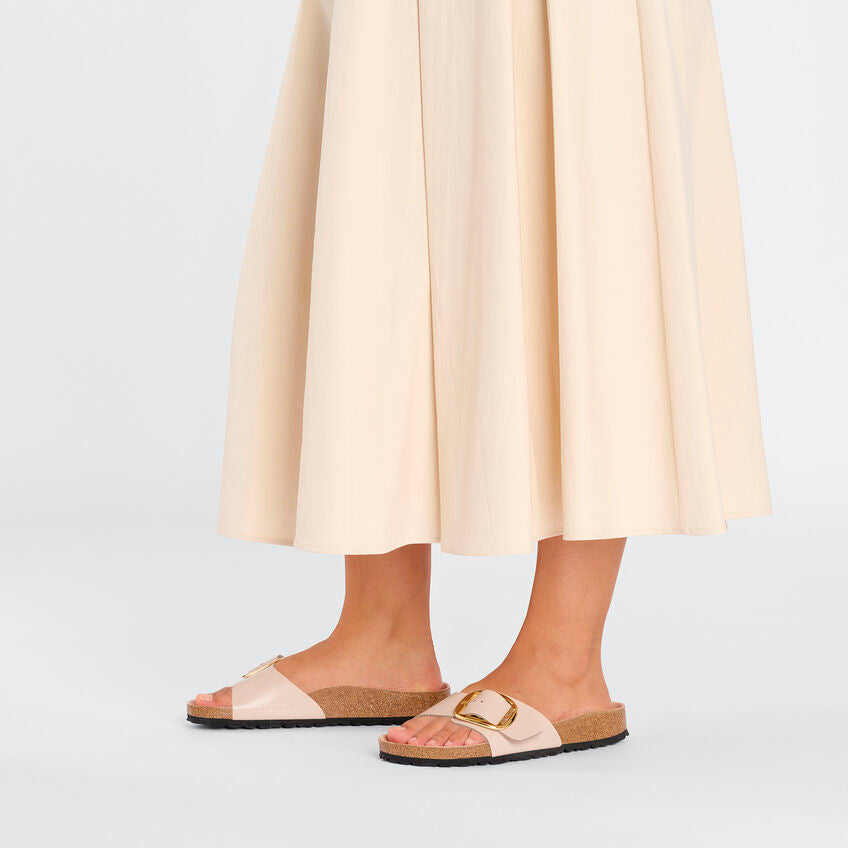 Birkenstock MADRID BIG BUCKLE 1026496 High Shine New Beige | Cuir Largeur Étroite - Dealorys