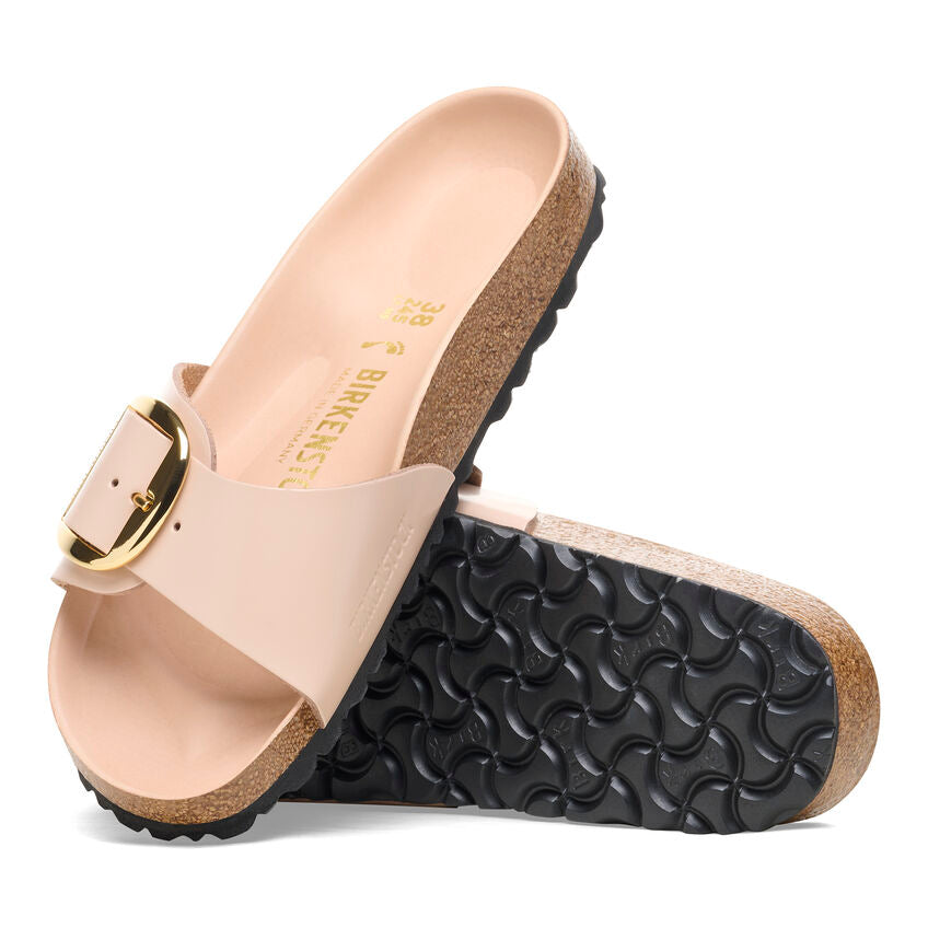 Birkenstock MADRID BIG BUCKLE 1026496 High Shine New Beige | Cuir Largeur Étroite - Dealorys