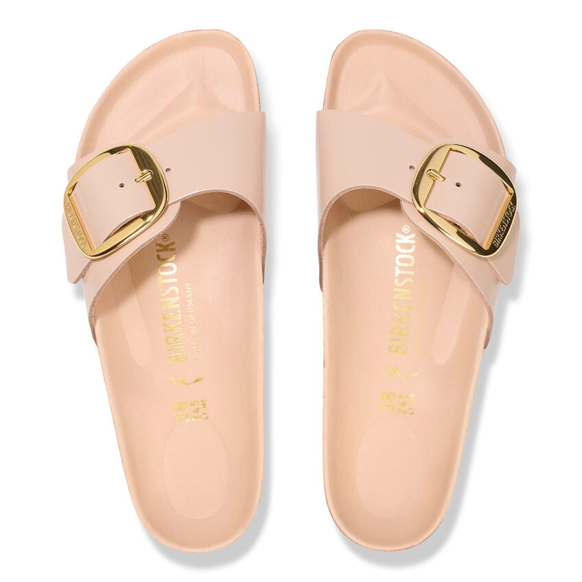Birkenstock MADRID BIG BUCKLE 1026496 High Shine New Beige | Cuir Largeur Étroite - Dealorys