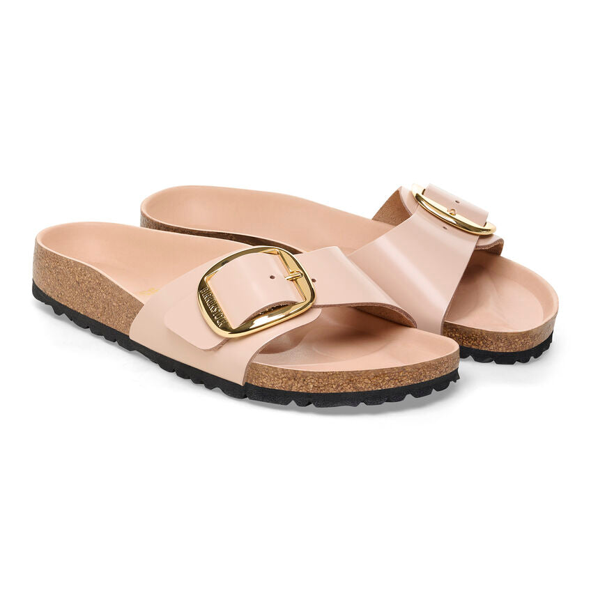 Birkenstock MADRID BIG BUCKLE 1026496 High Shine New Beige | Cuir Largeur Étroite - Dealorys