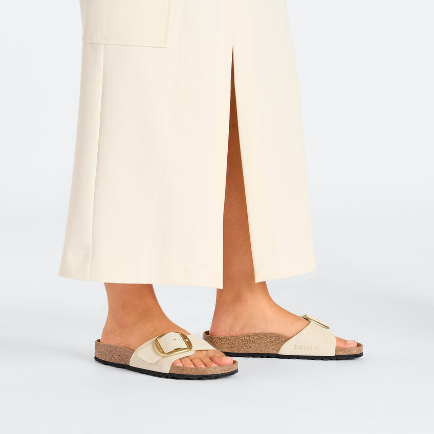 Birkenstock MADRID BIG BUCKLE 1026604 Ecru | Nubuck Largeur Étroite - Dealorys