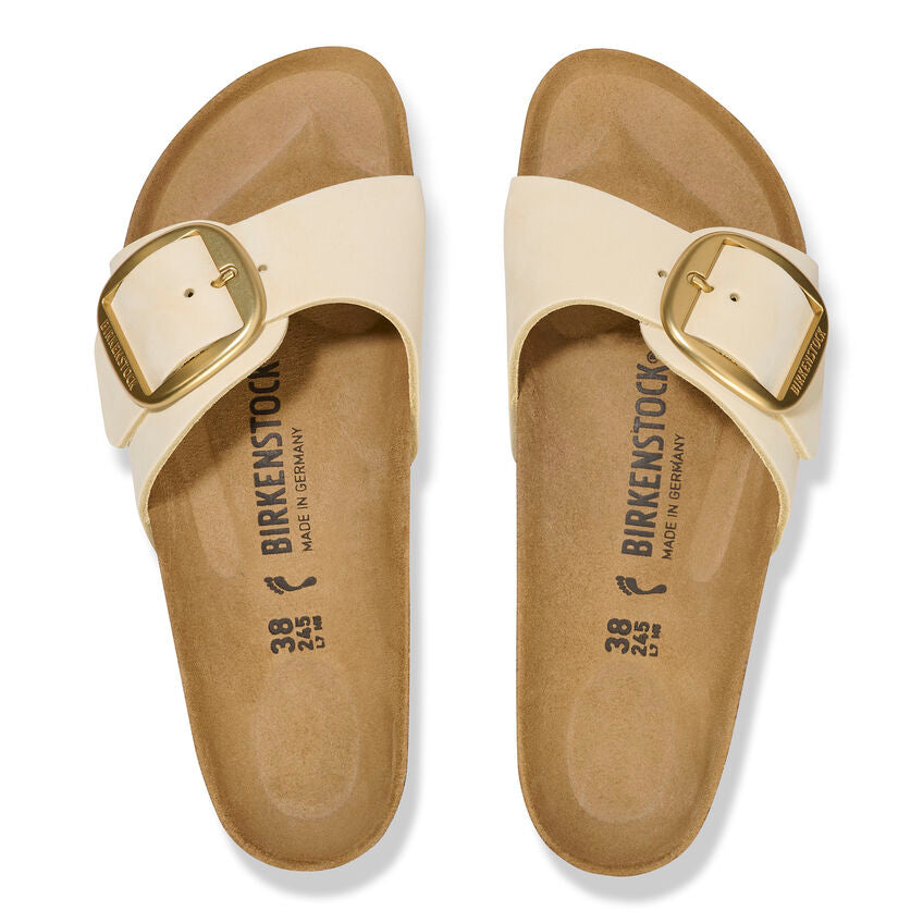 Birkenstock MADRID BIG BUCKLE 1026604 Ecru | Nubuck Largeur Étroite - Dealorys