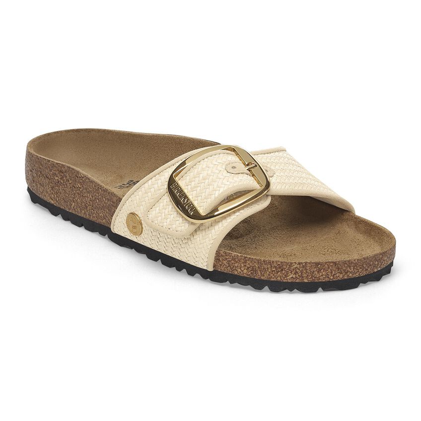 Birkenstock MADRID BIG BUCKLE 1029035 Natural | Raffia Textile Largeur Étroite - Dealorys