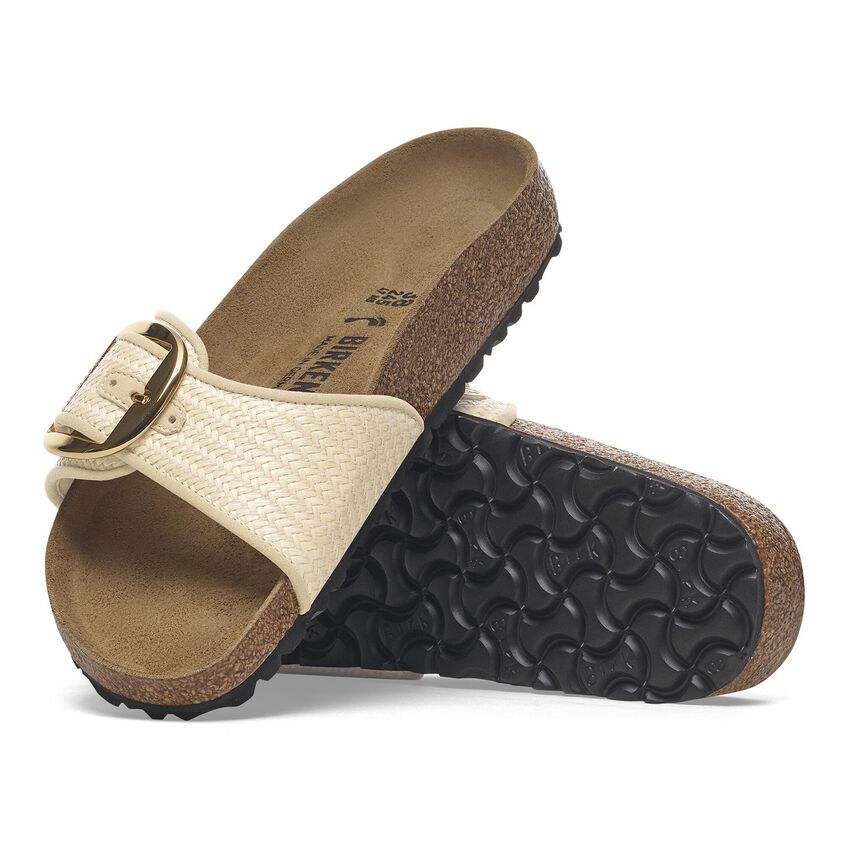 Birkenstock MADRID BIG BUCKLE 1029035 Natural | Raffia Textile Largeur Étroite - Dealorys