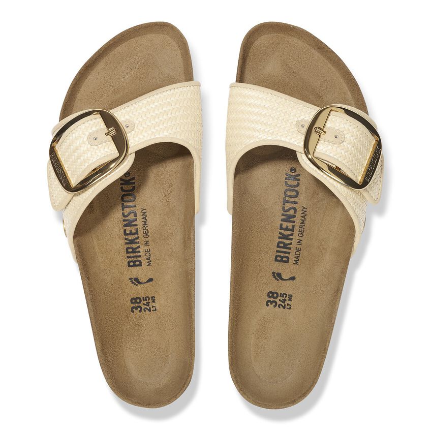 Birkenstock MADRID BIG BUCKLE 1029035 Natural | Raffia Textile Largeur Étroite - Dealorys