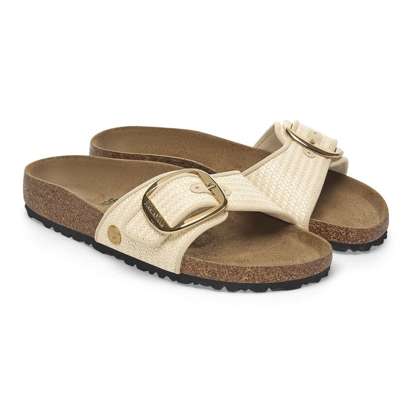Birkenstock MADRID BIG BUCKLE 1029035 Natural | Raffia Textile Largeur Étroite - Dealorys