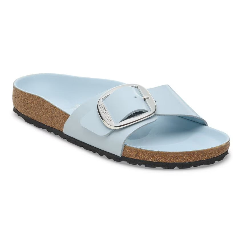 Birkenstock MADRID BIG BUCKLE 1030364 High Shine Baby Blue | Cuir Largeur Étroite - Dealorys