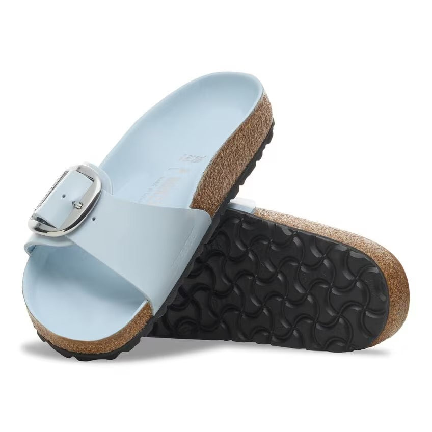 Birkenstock MADRID BIG BUCKLE 1030364 High Shine Baby Blue | Cuir Largeur Étroite - Dealorys