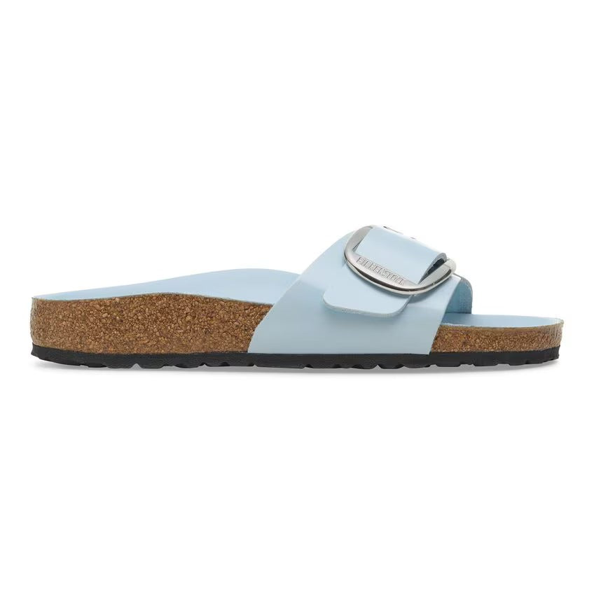 Birkenstock MADRID BIG BUCKLE 1030364 High Shine Baby Blue | Cuir Largeur Étroite - Dealorys