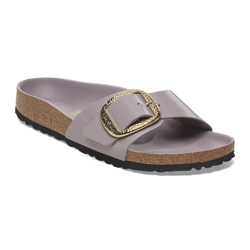 Birkenstock MADRID HAMMERED BIG BUCKLE 1029843 High Shine Faded Purple | Cuir Largeur Étroite - Dealorys