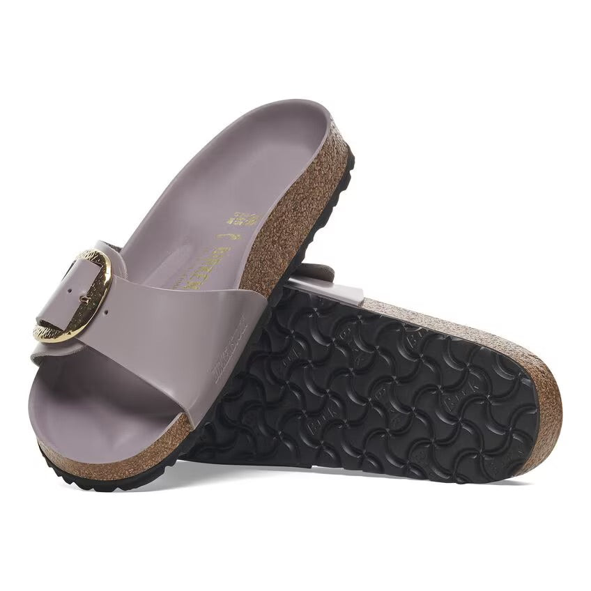 Birkenstock MADRID HAMMERED BIG BUCKLE 1029843 High Shine Faded Purple | Cuir Largeur Étroite - Dealorys