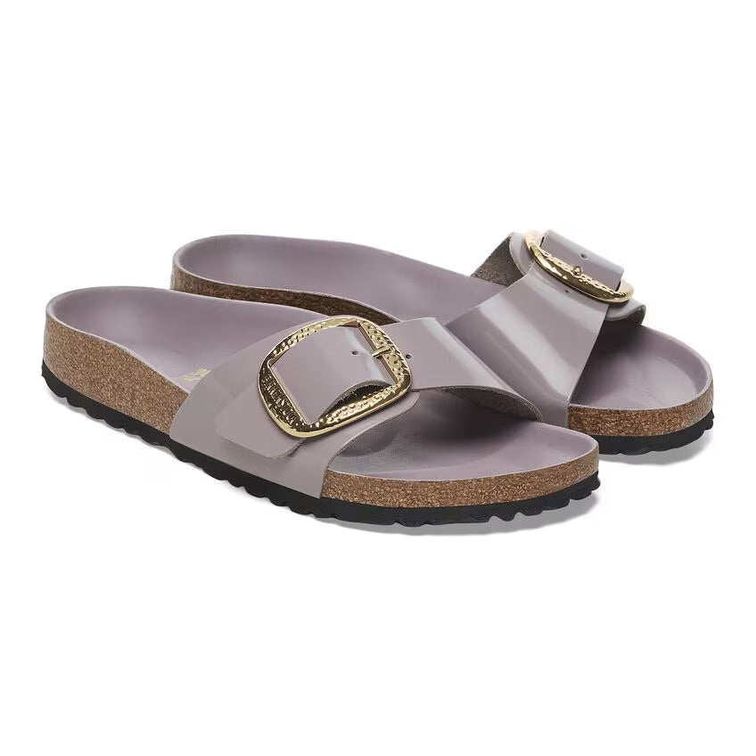 Birkenstock MADRID HAMMERED BIG BUCKLE 1029843 High Shine Faded Purple | Cuir Largeur Étroite - Dealorys
