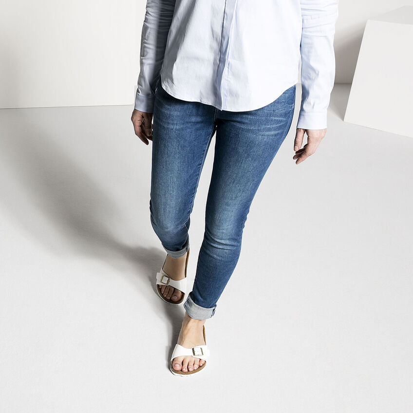 Birkenstock MADRID 1005310 White Patent | Birko-Flor Largeur Étroite - Dealorys