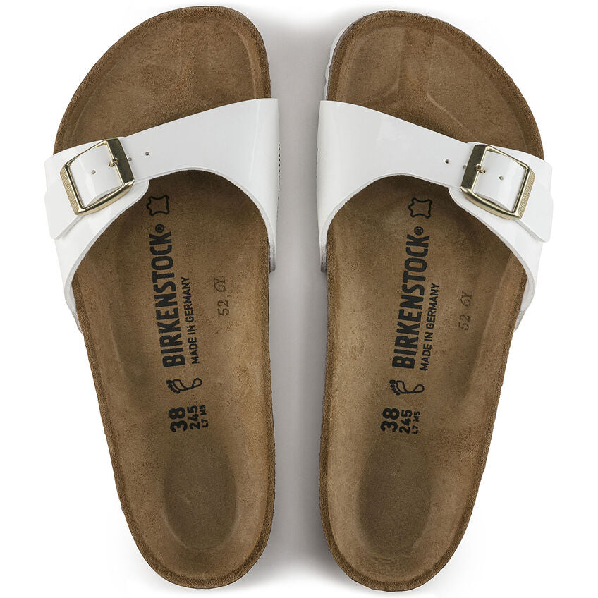 Birkenstock MADRID 1005310 White Patent | Birko-Flor Largeur Étroite - Dealorys
