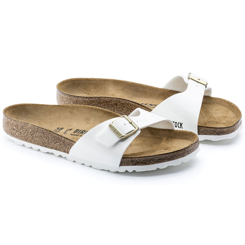 Birkenstock MADRID 1005310 White Patent | Birko-Flor Largeur Étroite - Dealorys