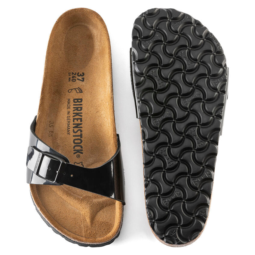 Birkenstock MADRID 40303 Black Patent | Birko-Flor Largeur Étroite - Dealorys