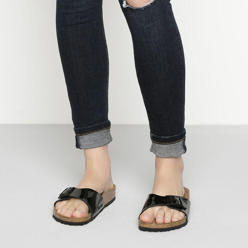 Birkenstock MADRID 40303 Black Patent | Birko-Flor Largeur Étroite - Dealorys