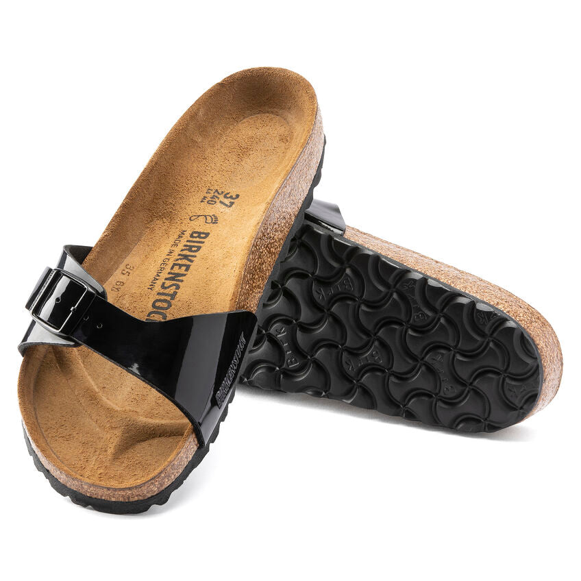 Birkenstock MADRID 40303 Black Patent | Birko-Flor Largeur Étroite - Dealorys