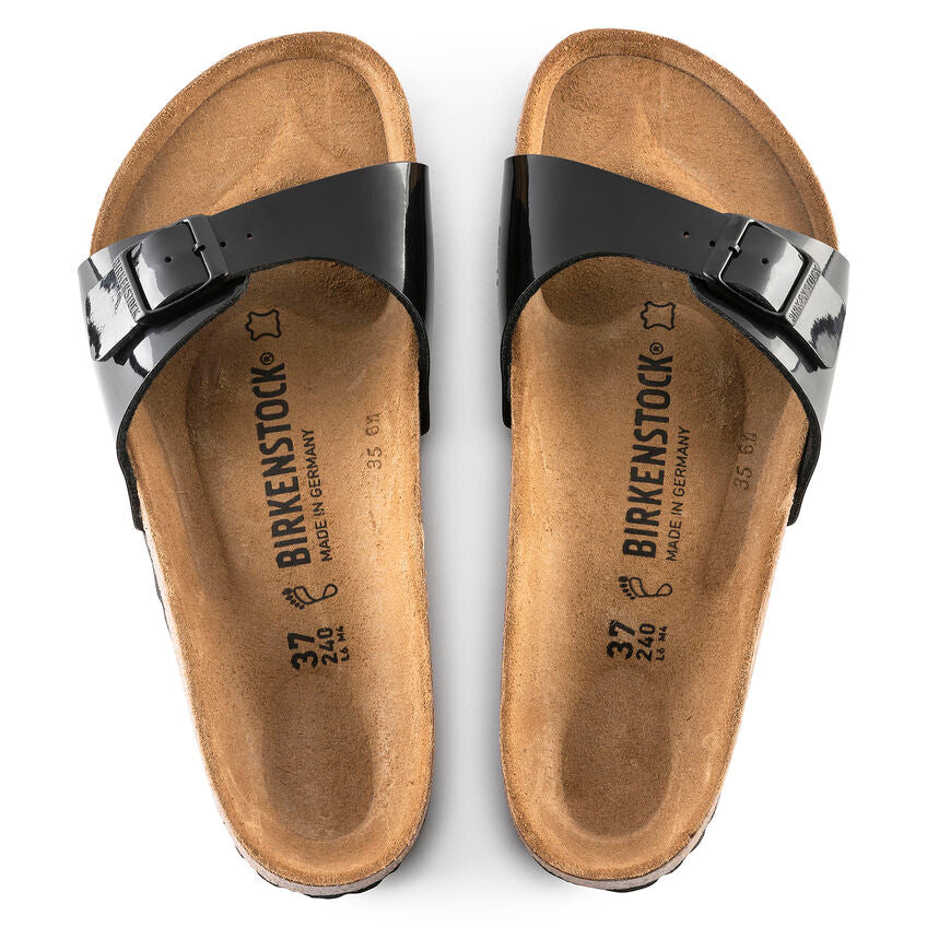 Birkenstock MADRID 40303 Black Patent | Birko-Flor Largeur Étroite - Dealorys