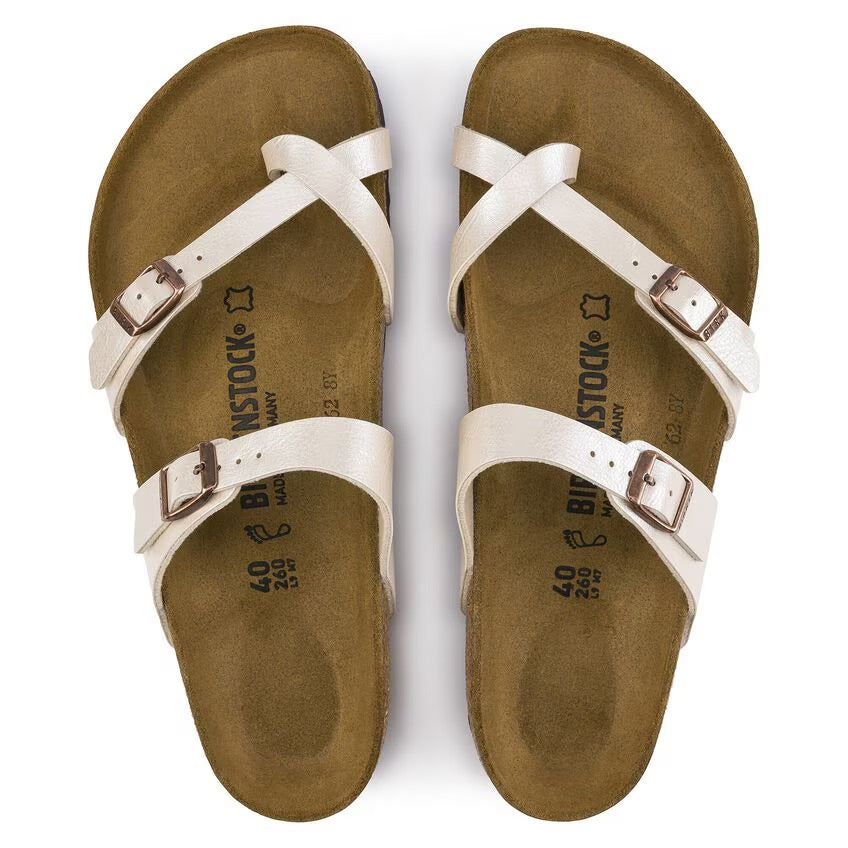 Birkenstock MAYARI 71661 Graceful Pearl White | Birko-Flor Largeur régulière - Dealorys