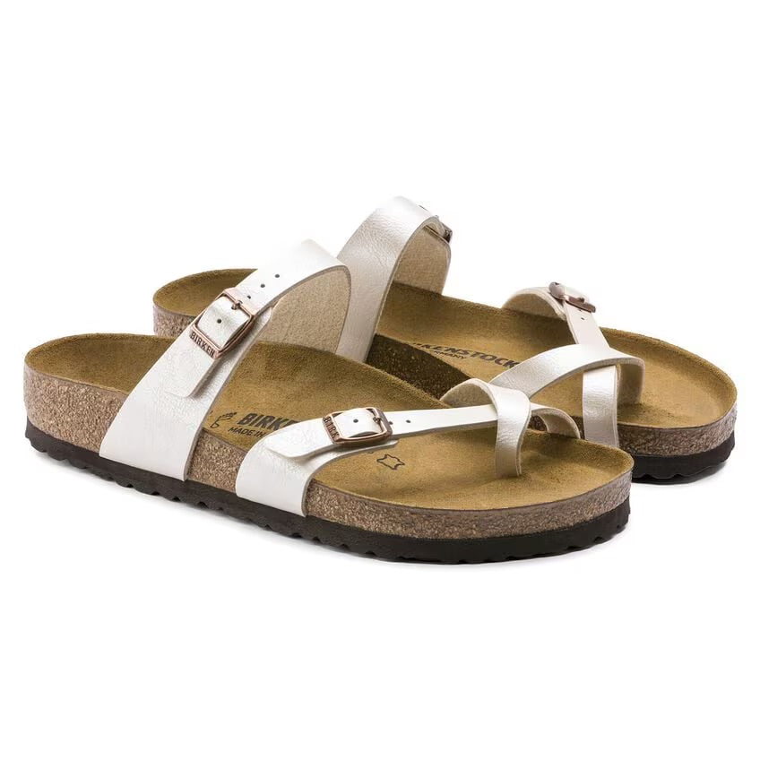 Birkenstock MAYARI 71661 Graceful Pearl White | Birko-Flor Largeur régulière - Dealorys