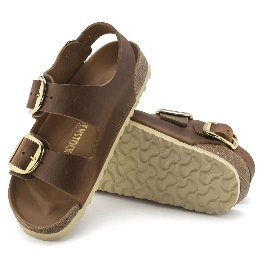 Birkenstock Milano Big Buckle 1024067 Cognac | Cuir Largeur Étroite - Dealorys