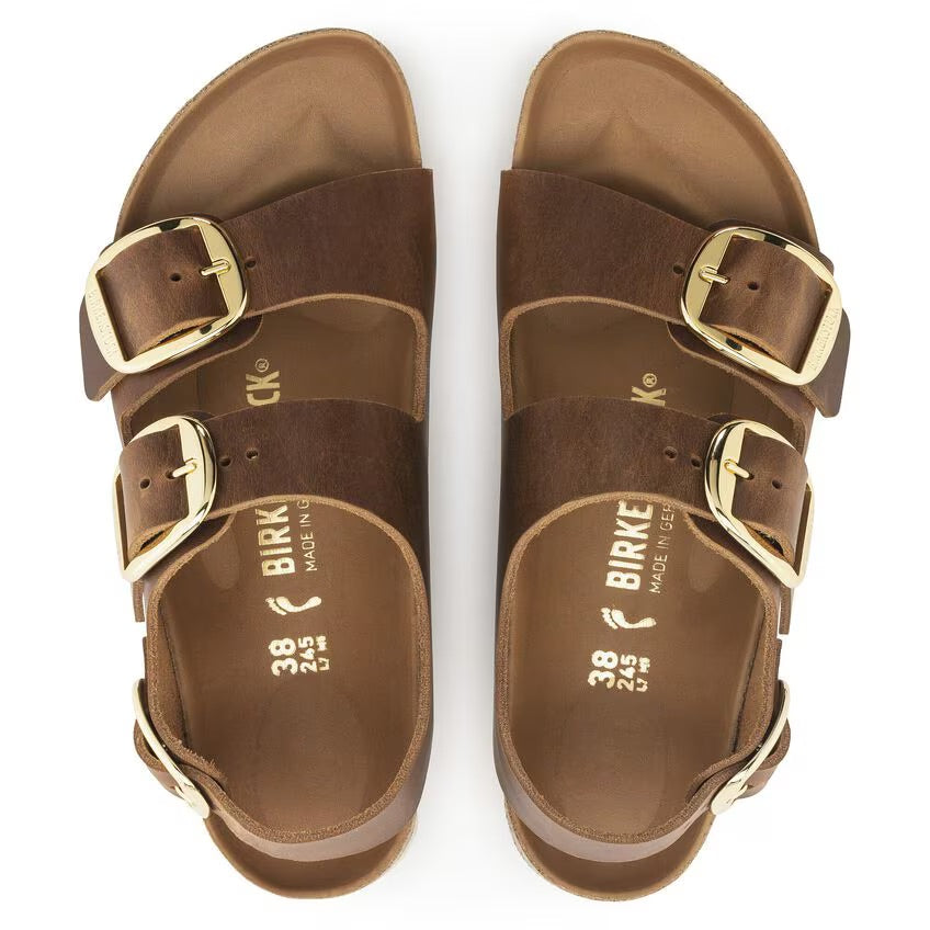 Birkenstock Milano Big Buckle 1024067 Cognac | Cuir Largeur Étroite - Dealorys
